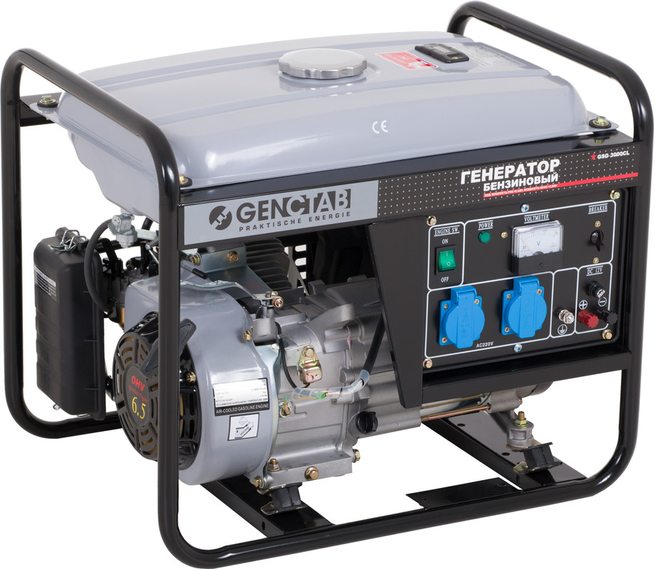 Генератор бензиновий GENCTAB 1 фаза (220В), 2,3кВт, (GSG-3000CL)